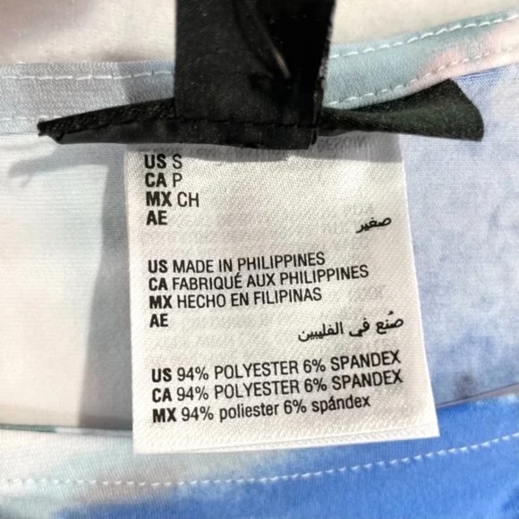 New Alfani Printed Dolman Sleeve Top Paint Profusion Blue Multicolor Size Small - Picture 15 of 16